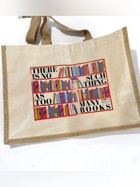 Reading Book Lover Tote There Is No Such Thing As Too Many Books Shopping Bag